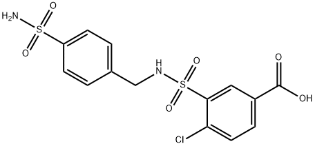 Benzoic acid, 3-[[[[4-(aminosulfonyl)phenyl]methyl]amino]sulfonyl]-4-chloro- Structure