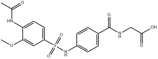 (4-((4-乙酰胺基-3-甲氧基苯基)磺酰胺基)苯甲酰基)甘氨酸,796123-90-5,结构式