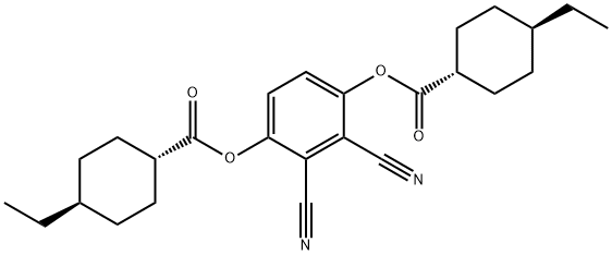 Cyclohexanecarboxylic acid, 4-ethyl-, 1,1'-(2,3-dicyano-1,4-phenylene) ester, (trans,trans)- 结构式