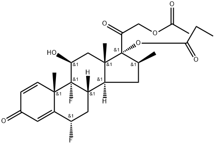 [(6S,8S,9R,10S,11S,13S,14S,16S,17R)-17-(2-acetyloxyacetyl)-6,9-difluoro-11-hydroxy-10,13,16-trimethyl-3-oxo-6,7,8,11,12,14,15,16-octahydrocyclopenta[a]phenanthren-17-yl] propanoate, 79861-38-4, 结构式