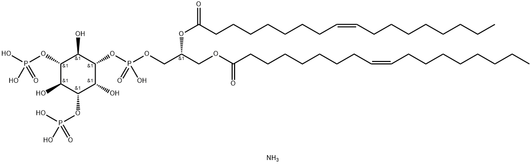 1,2-DIOLEOYL-SN-GLYCERO-3-PHOSPHO-(1'-MYO-INOSITOL-3',5'-BISPHOSPHATE) (AMMONIUM SALT);18:1 PI(3;5)P2 结构式