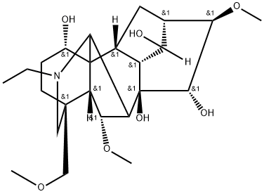 Aconitane-1,8,14,15-tetrol, 20-ethyl-6,16-dimethoxy-4-(methoxymethyl)- , (1alpha,6alpha,14alpha,15alpha,16beta)- Structure