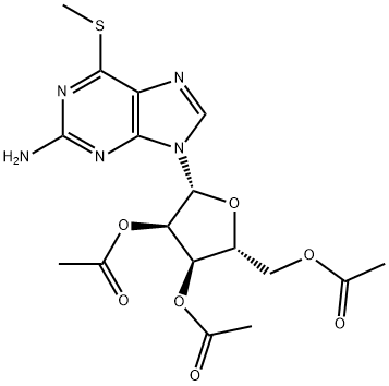 2',3',5'-Tri-O-acetyl-6-S-methyl-6-thio-guanosine Struktur