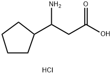 3-氨基-3-环戊基丙酸盐酸盐 结构式