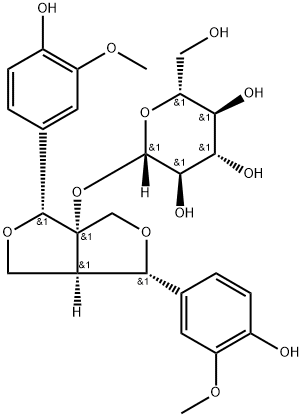 1-Hydroxypinoresinol 1-O-glucoside Structure