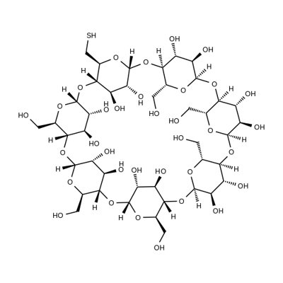 Mercapto-β-cyclodextrin Struktur