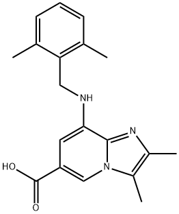 8-[(2,6-dimethylbenzyl)amino]-2,3-dimethylimidazo[1,2-a]pyridine-6-carboxylic acid Structure