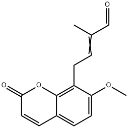 7-methoxy-8-(3′-formylbut-2′-enyl)coumarin 结构式