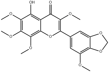 5-Hydroxy-3,6,7,8,3'-
pentamethoxy-4',5'-methylenedioxyflavone Structure