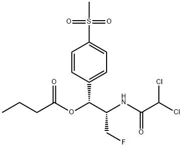 (1R,2S)-2-[(Dichloroacetyl)amino]-3-fluoro-1-[4-(methylsulfonyl)phenyl]propyl butyrate Struktur