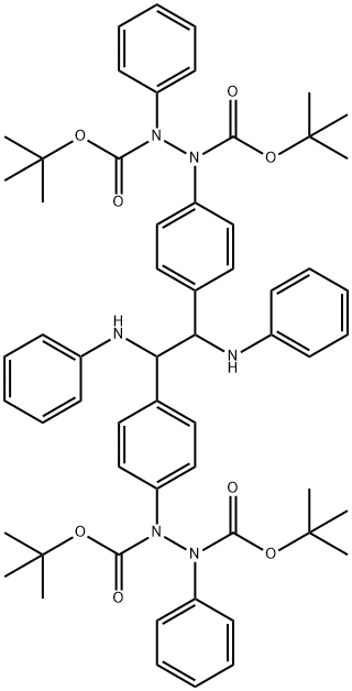 1,2-Hydrazinedicarboxylic acid, 1,1'-[[1,2-bis(phenylamino)-1,2-ethanediyl]di-4,1-phenylene]bis[2-phenyl-, tetrakis(1,1-dimethylethyl) ester (9CI) Struktur