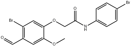 2-(5-溴-4-甲酰基-2-甲氧基苯氧基)-N-(4-溴苯基)乙酰胺, 832674-16-5, 结构式