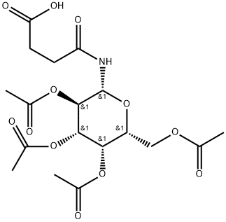 Butanoic acid, 4-oxo-4-[(2,3,4,6-tetra-O-acetyl-β-D-galactopyranosyl)amino]- Struktur