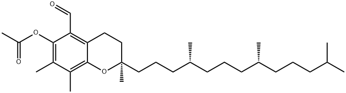 2H-1-Benzopyran-5-carboxaldehyde, 6-(acetyloxy)-3,4-dihydro-2,7,8-trimethyl-2-[(4R,8R)-4,8,12-trimethyltridecyl]-, (2R)- 化学構造式