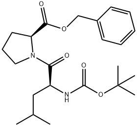 L-Proline, N-[(1,1-dimethylethoxy)carbonyl]-L-leucyl-, phenylmethyl ester Structure