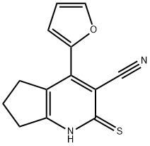 4-(呋喃-2-基)-2-硫烷基-5H,6H,7H-环戊[B]吡啶-3-甲腈,83989-89-3,结构式