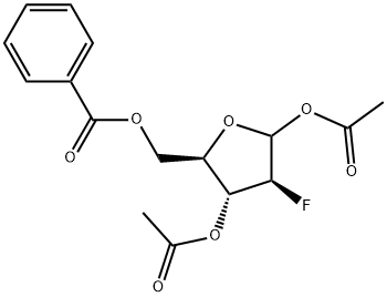 D-Arabinofuranose, 2-deoxy-2-fluoro-, 1,3-diacetate 5-benzoate Structure