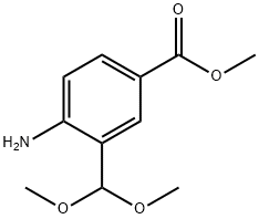 Benzoic acid, 4-amino-3-(dimethoxymethyl)-, methyl ester Structure