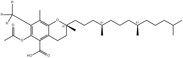 (2R)-6-(ACETYLOXY)-3,4-DIHYDRO-2,8-DIMETHYL-7-(METHYL-D3)-2-[(4R,8R)-4,8,12-TRIMETHYLTRIDECYL]-2H-1-BENZOPYRAN-5-CARBOXYLIC-D3 ACID 结构式