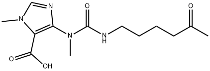 1H-Imidazole-5-carboxylic acid, 1-methyl-4-[methyl[[(5-oxohexyl)amino]carbonyl]amino]- Structure