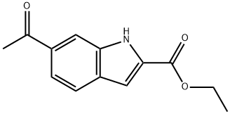 1H-Indole-2-carboxylic acid, 6-acetyl-, ethyl ester Structure
