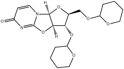 L-2,2'-anhydro-3',5'-di-O-tetrahydropyranyluridine 结构式