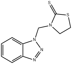 3-(1H-1,2,3-Benzotriazol-1-ylmethyl)-1,3-thiazolidine-2-thione 结构式