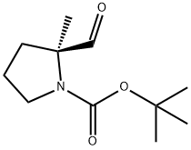 1-Pyrrolidinecarboxylic acid, 2-formyl-2-methyl-, 1,1-dimethylethyl ester, (2S)- 化学構造式