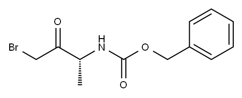Carbamic acid, N-[(1R)-3-bromo-1-methyl-2-oxopropyl]-, phenylmethyl ester 化学構造式