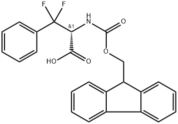 (2R)-2-({[(9H-fluoren-9-yl)methoxy]carbonyl}amino)-3,3-difluoro-3-phenylpropanoic acid Struktur