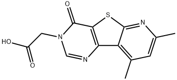 Pyrido[3',2':4,5]thieno[3,2-d]pyrimidine-3(4H)-acetic acid, 7,9-dimethyl-4-oxo- Structure