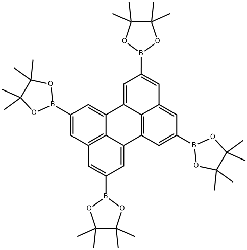 2,5,8,11-TETRAKIS(4,4,5,5-TETRAMETHYL-1,3,2-DIOXABOROLAN-2-YL)PERYLENE, 853377-12-5, 结构式