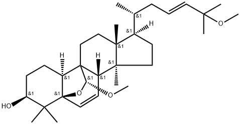 5,19-エポキシ-19R,25-ジメトキシククルビタ-6,23-ジエン-3-オール 化学構造式