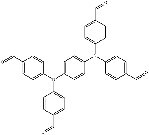 Benzaldehyde, 4,4',4'',4'''-(1,4-phenylenedinitrilo)tetraki Structure