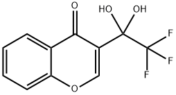 4H-1-Benzopyran-4-one, 3-(2,2,2-trifluoro-1,1-dihydroxyethyl)- Struktur