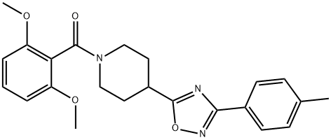 Methanone, (2,6-dimethoxyphenyl)[4-[3-(4-methylphenyl)-1,2,4-oxadiazol-5-yl]-1-piperidinyl]- Structure