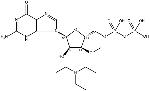 Guanosine 5'-(trihydrogen diphosphate), 3'-O-methyl-, compd. with N,N-diethylethanamine (1:1) (9CI) Structure