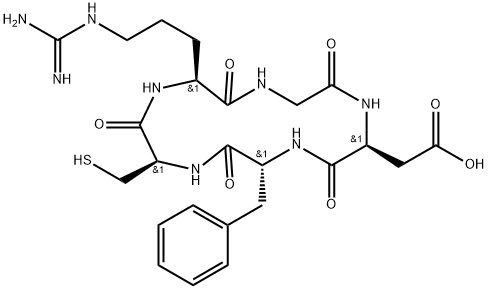 Cyclo(-Arg-Gly-Asp-D-Phe-Cys) 化学構造式