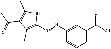 3-[2-(4-乙酰基-3,5-二甲基-1H-吡咯-2-基)二氮烯基]苯甲酸, 863763-96-6, 结构式