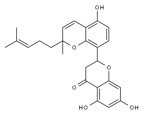 [2,8'-Bi-2H-1-benzopyran]-4(3H)-one, 5,5',7-trihydroxy-2'-methyl-2'-(4-methyl-3-pentenyl)- (9CI),86450-79-5,结构式