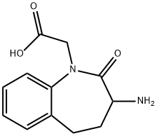 2-(3-氨基-2-氧代-2,3,4,5-四氢苯并[B]氮杂环庚烷-1-基)乙酸, 86499-19-6, 结构式