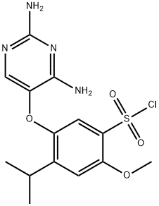 Benzenesulfonyl chloride, 5-[(2,4-diamino-5-pyrimidinyl)oxy]-2-methoxy-4-(1-methylethyl)- Structure