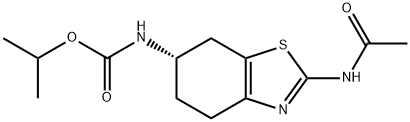 (S)-(2-乙酰氨基-4,5,6,7-四氢4,5,6,7-四氢苯并[D]噻唑-6-基)氨基甲酸异丙酯, 866034-13-1, 结构式