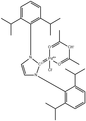 868705-03-7 乙酰丙酮基[1,3-双(2,6-二异丙基苯基)咪唑-2-亚基]氯化钯(II)