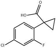 1-(4-chloro-2-fluorophenyl)cyclopropane-1-carboxylic acid, 869970-64-9, 结构式