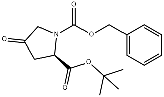 1,2-Pyrrolidinedicarboxylic acid, 4-oxo-, 2-(1,1-dimethylethyl) 1-(phenylmethyl) ester, (2R)- Structure