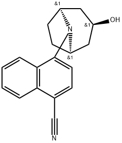 4-(3-内型-羟基-8-氮杂双环[3.2.1]辛烷-8-基)萘-1-甲腈,870888-46-3,结构式