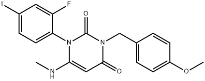 1-(2-氟-4-碘苯基)--3-(4-甲氧基苄基)-6-(甲基氨基)嘧啶-2,4-(1H,3H)-二酮, 871700-54-8, 结构式