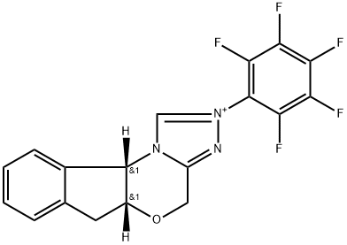 4H,6H-Indeno[2,1-b][1,2,4]triazolo[4,3-d][1,4]oxazinium, 5a,10b-dihydro-2-(2,3,4,5,6-pentafluorophenyl)-, (5aR,10bS)-,872143-56-1,结构式