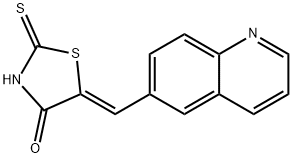 (Z)-5-(喹啉-6-基亚甲基)-2-硫代噻唑烷-4-酮, 872573-95-0, 结构式